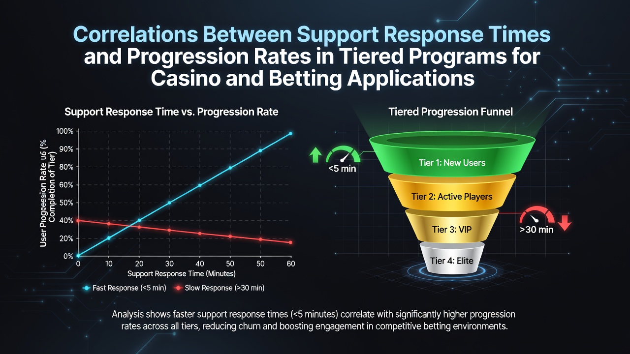 Dashboard showing support response metrics alongside player tier progression charts in casino applications