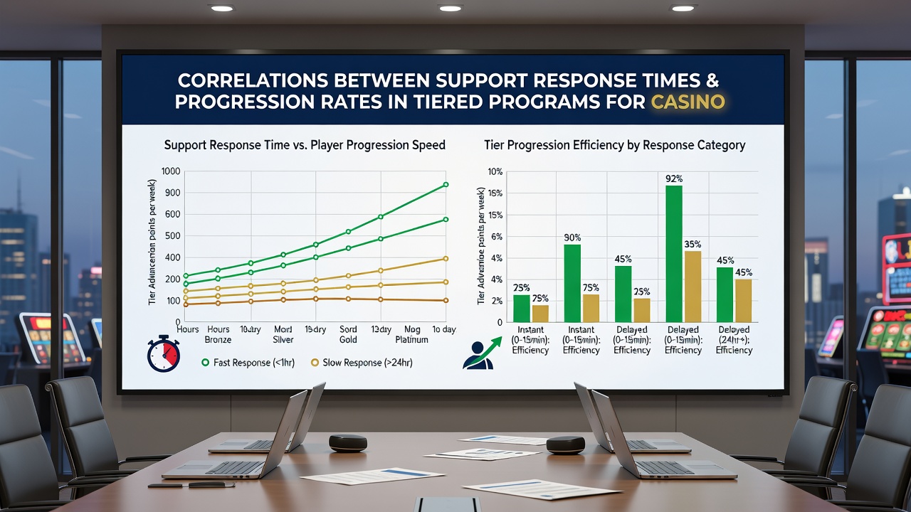 Analytics view displaying tier advancement curves plotted against average support reply durations