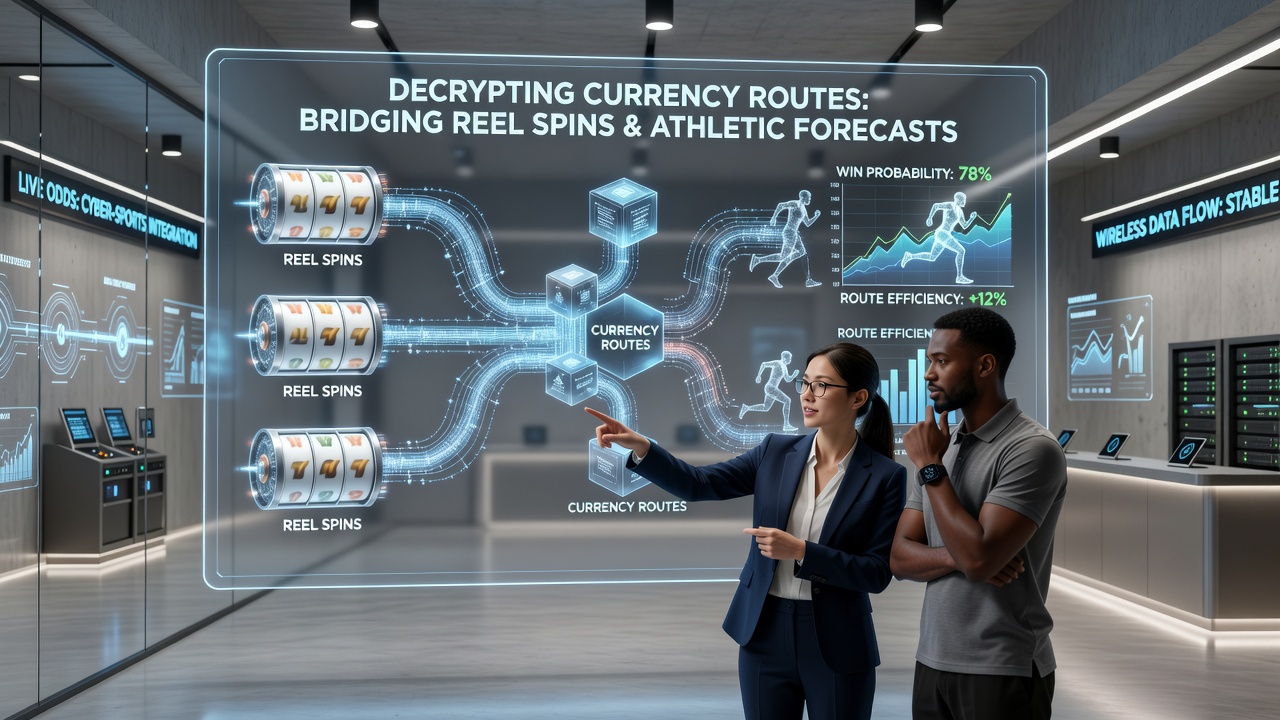 Abstract visualization of encrypted payment pathways connecting slot reels adn sports betting modules on wireless networks