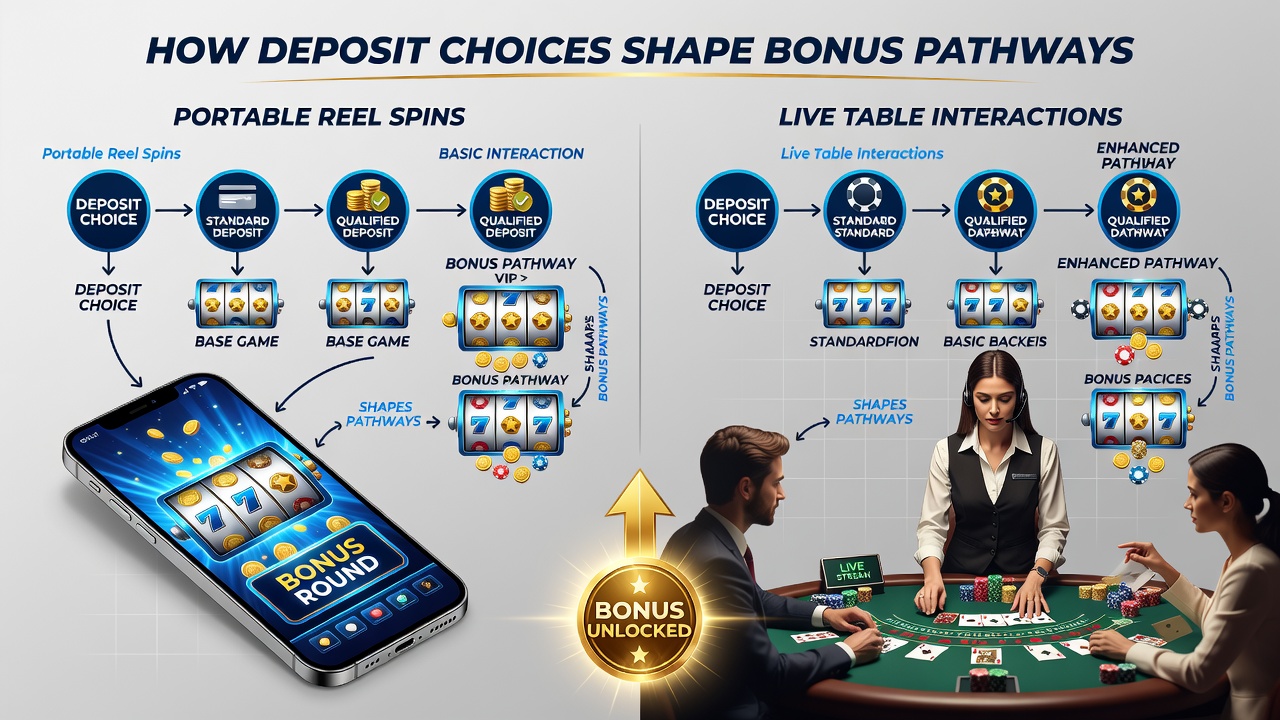 Live dealer table interface on mobile showing bonus eligibility tied to deposit selections