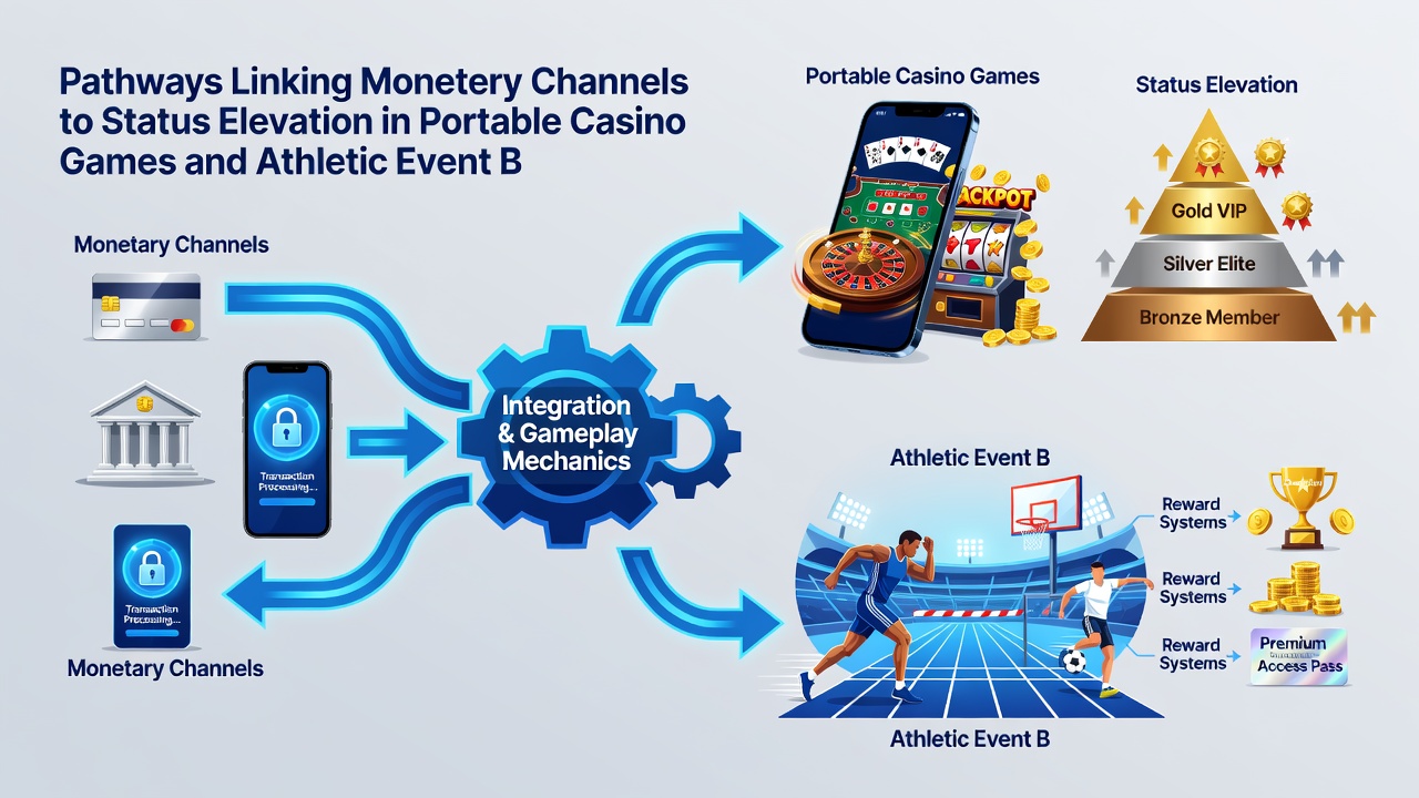 Infographic illustrating transaction flows from mobile deposits to loyalty milestones in casino and sports betting apps