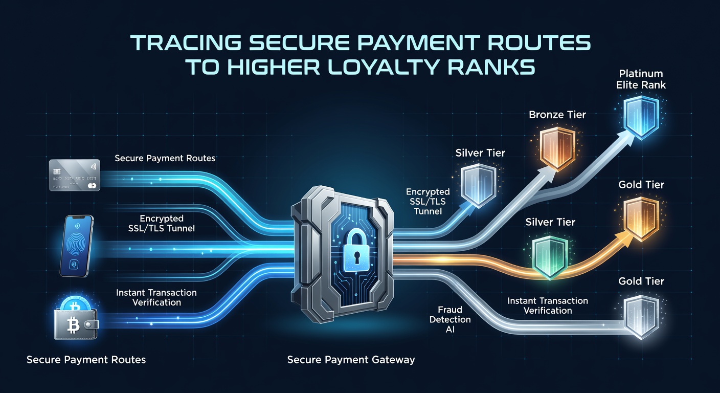 Diagram showing layered security checks linking payment confirmations to loyalty tier upgrades
